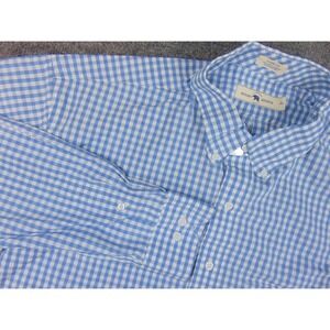 Onward Reserve Shirt Mens XL Classic Fit Blue White Gingham Check